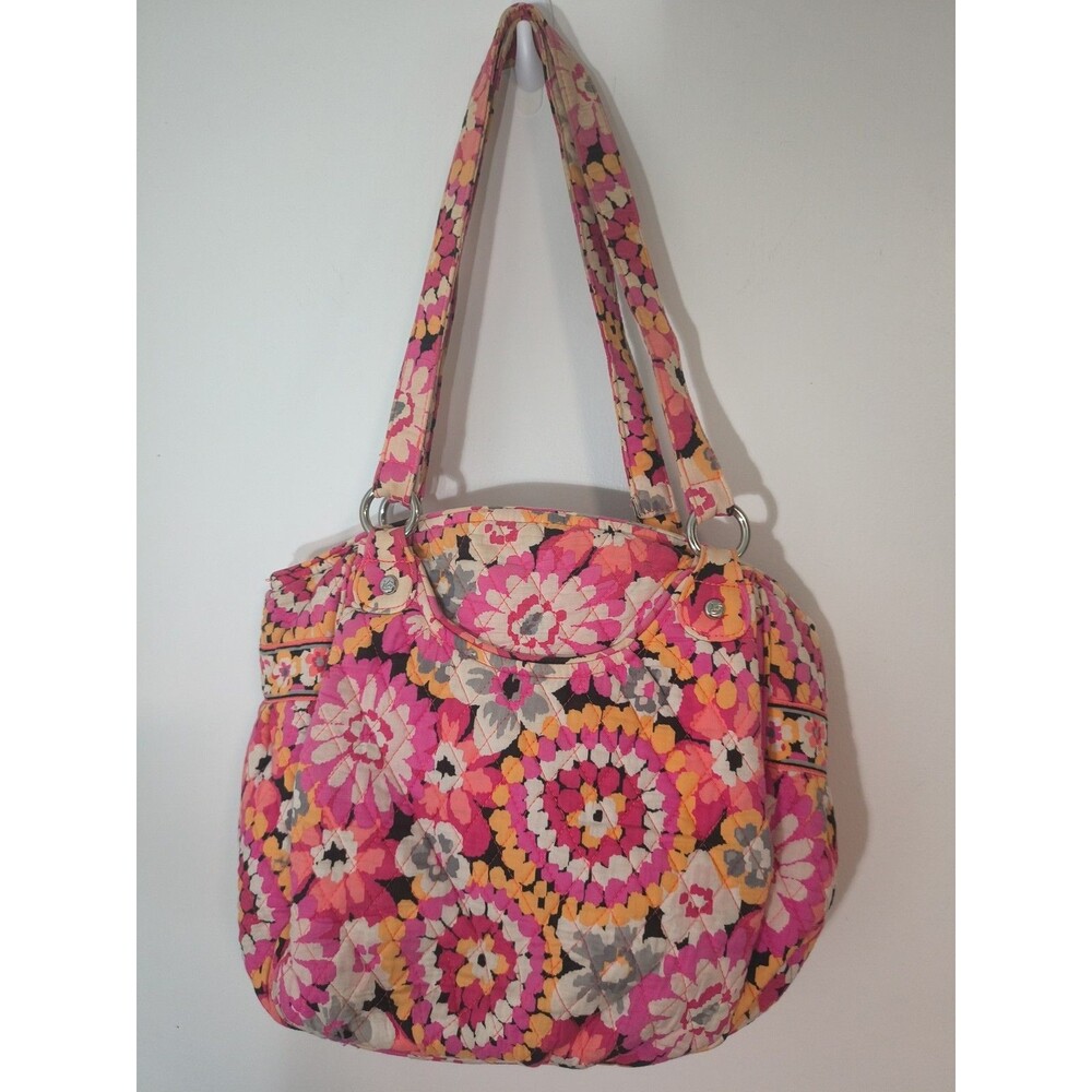 Retired Vtg Vera Bradley Pink Pixie Blooms Glenna Shoulder Bag Purse Satchel